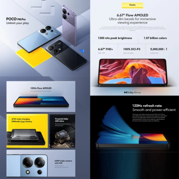 Xiaomi Poco M6 Pro 4G (12GB/512GB) Smartphone + Free Redmi Buds 6 Play