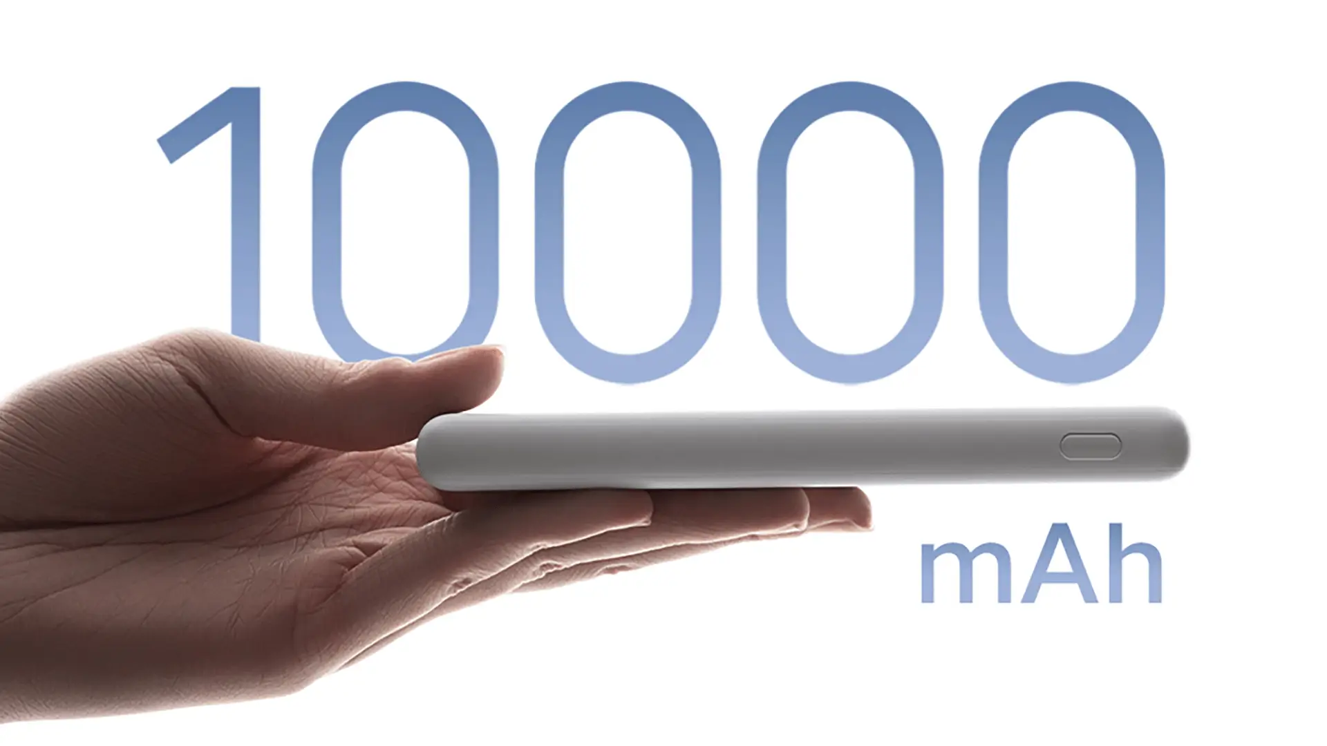 10000mAh Power Bank Slim Lightweight Design Held in Hand