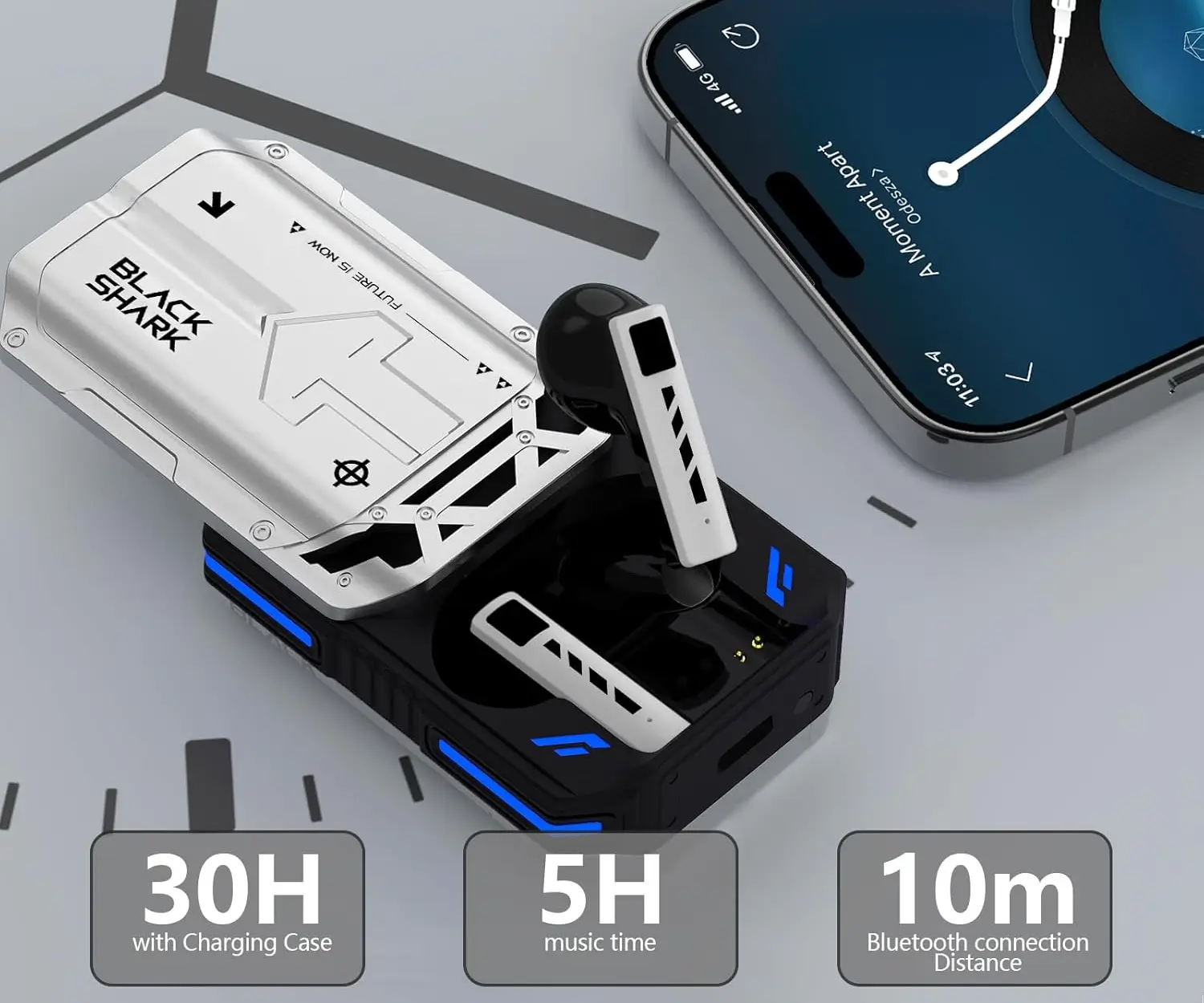 30 Hour Battery Gaming Earbuds Kenya Black Shark T11 Fast Charge 10 Minutes