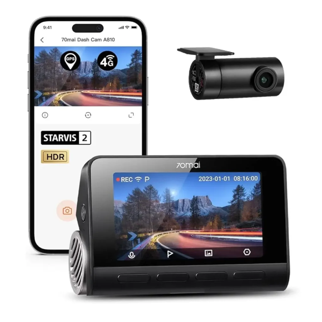 70mai Dash Cam 4K A810 Front and Rear Camera — image 2