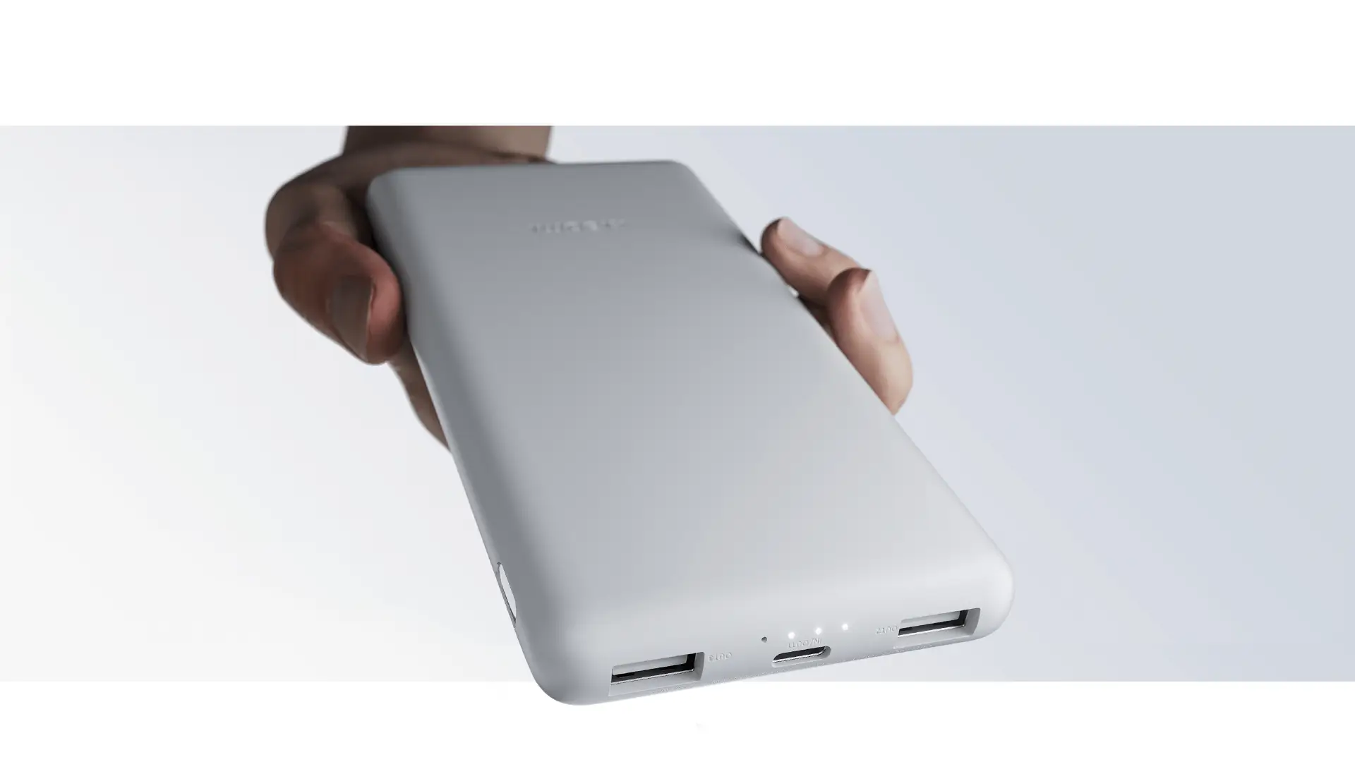 Compact Power Bank 10000mAh Slim 15mm Body in Hand