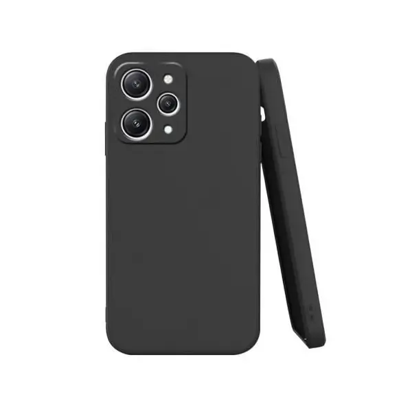 Redmi 12 Back Cover (Black) – Shockproof Protective Silicone Case