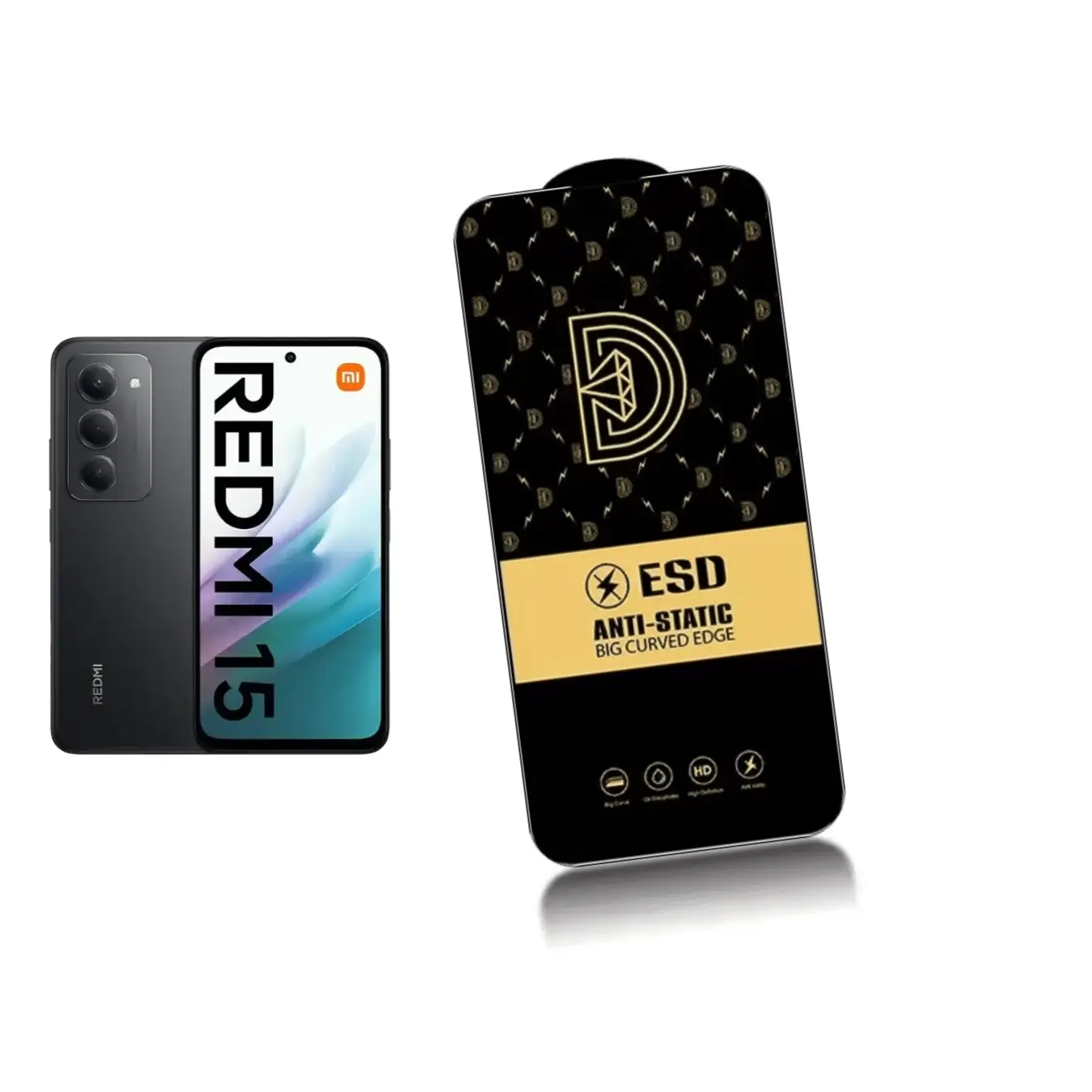 Premium Big Curved Edge Tempered Glass for Xiaomi Redmi 15 Anti-Static ESD - Nairobi Delivery