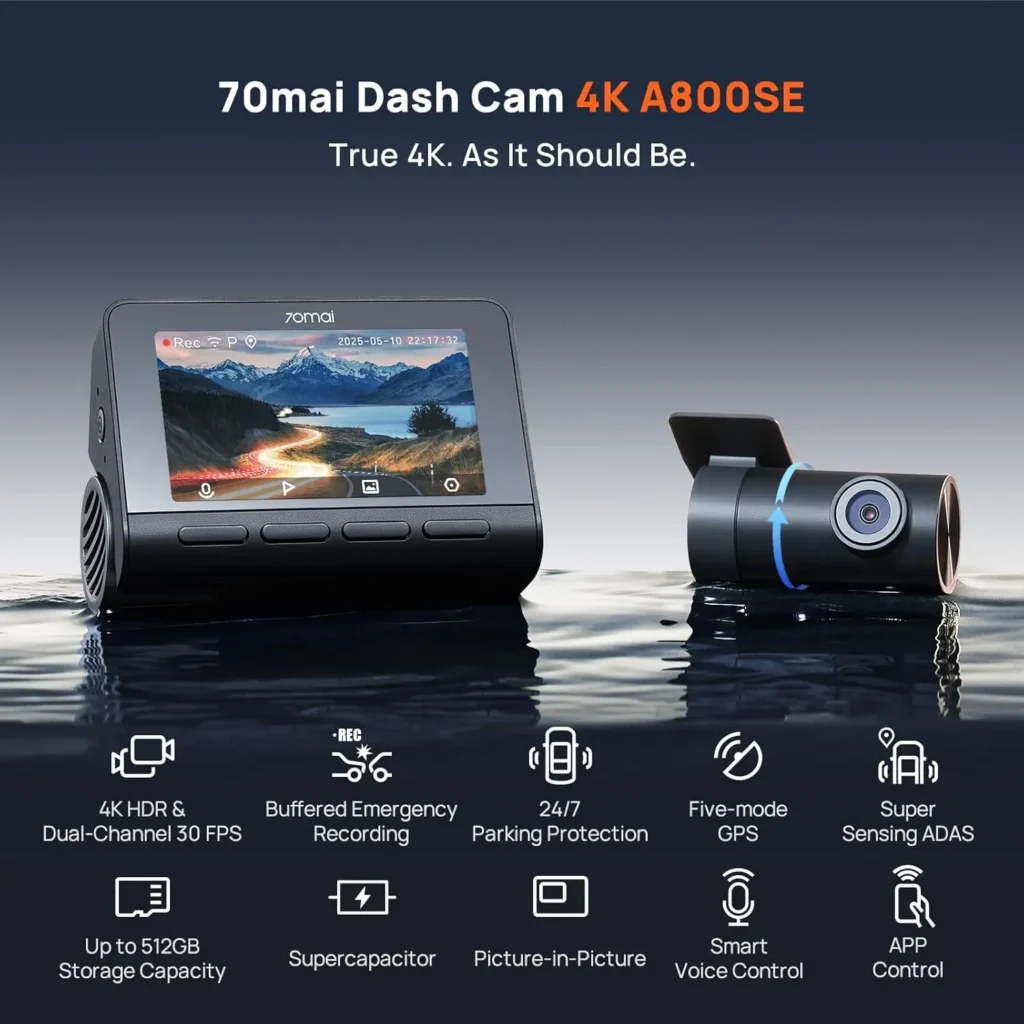 70mai A800SE 4K Front And Rear Dash Cam — image 5