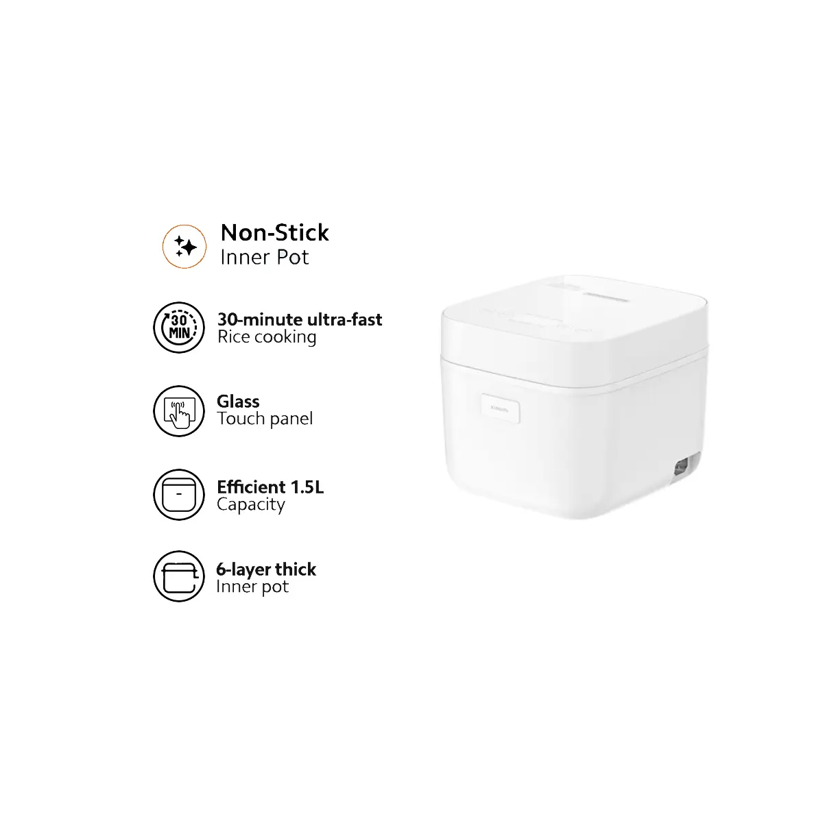 Xiaomi 1.5L Compact Rice Cooker Fast Cooking Smart Timer for Small and Medium Households