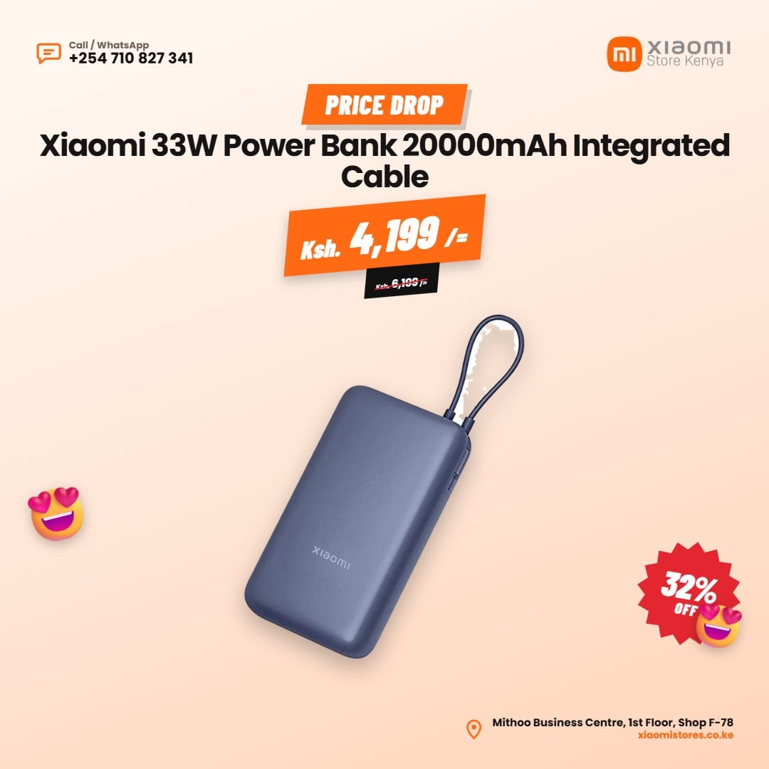Xiaomi 33W Power Bank 20000mAh Integrated Cable Offer Studio poster