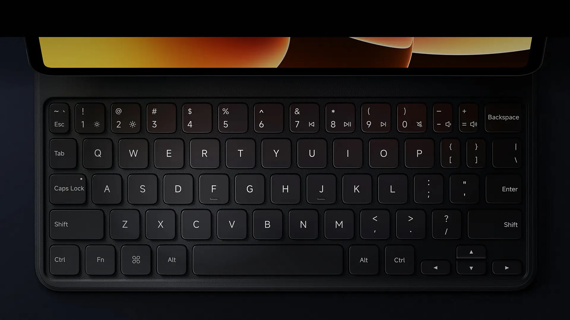 Backlit Keycap Layout Xiaomi Pad 8 Keyboard Top View