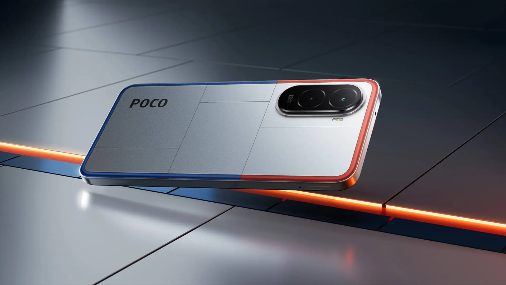 Chrome Silver POCO M7 Rear Camera Closeup