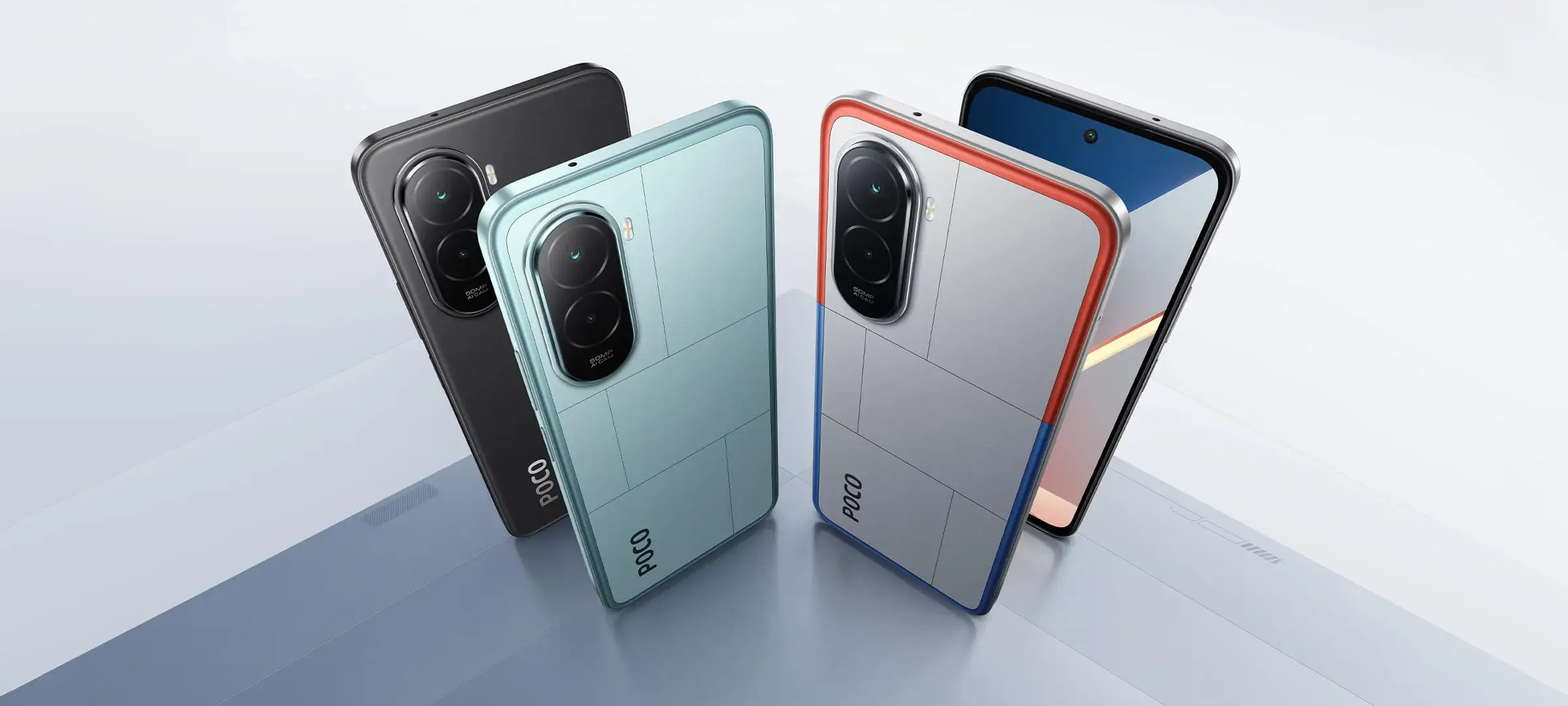 Three Colour Lineup POCO M7 Silver Blue Black