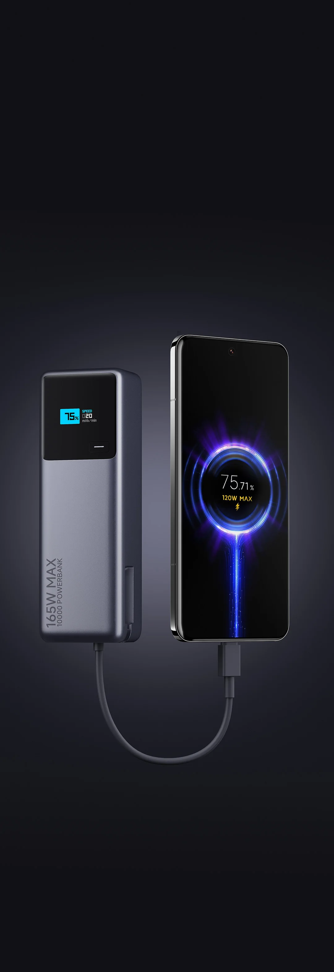 Xiaomi 165W Power Bank 10000 (Integrated Cable)