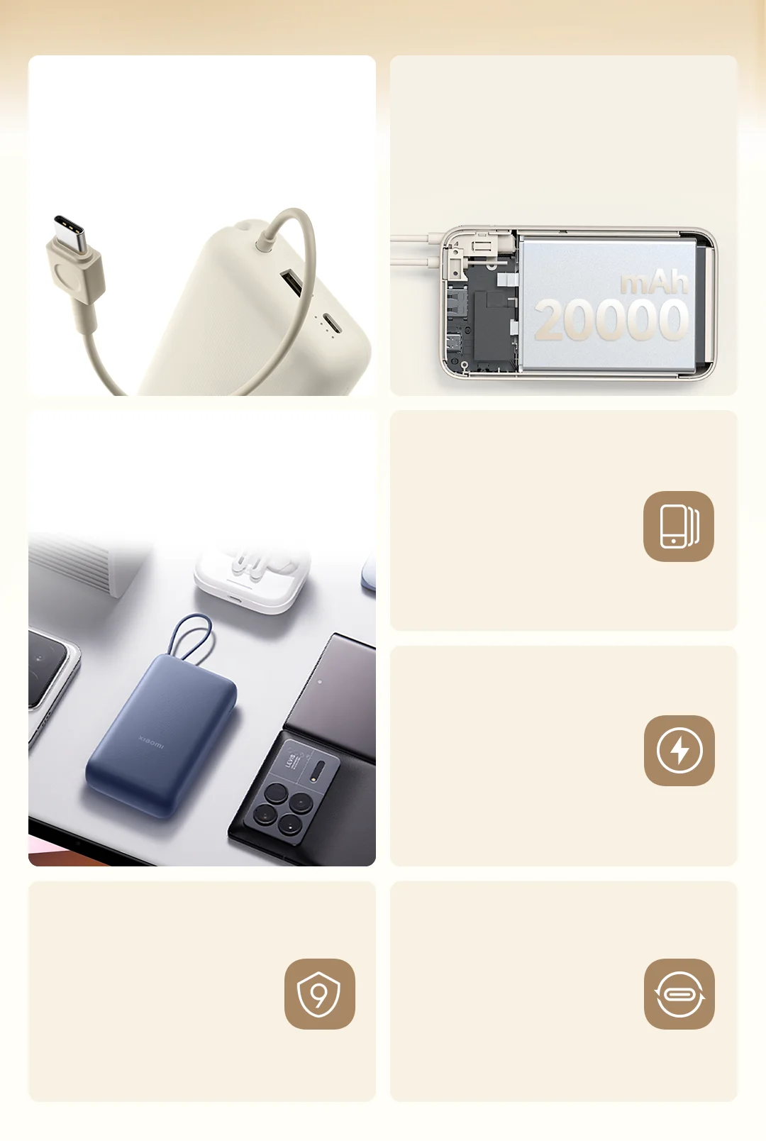 Xiaomi 33W Power Bank 20000mAh Integrated Cable