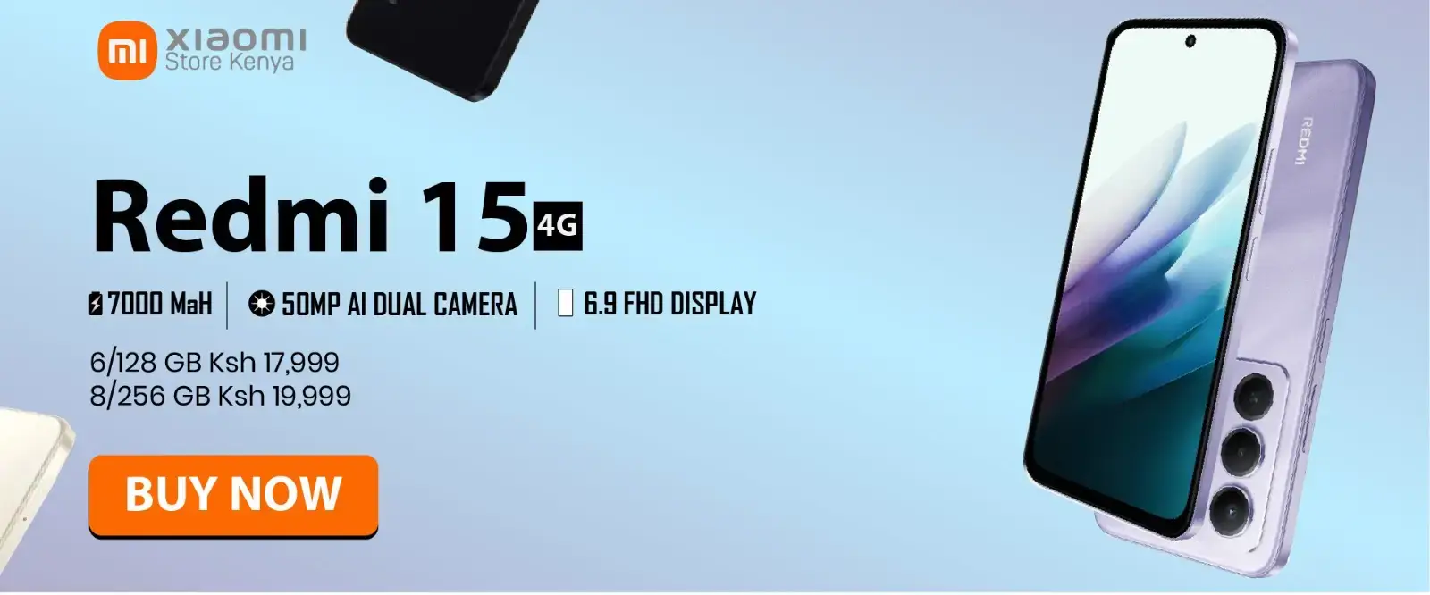 Xiaomi Redmi 15 8GB 256GB and 6GB 128GB Available at Xiaomi Stores Kenya Mithoo Busines Centre Nairobi Shop and Mombasa Shop